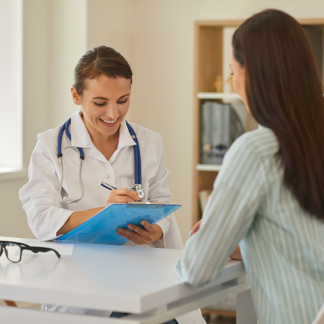 Doctor talking to patient