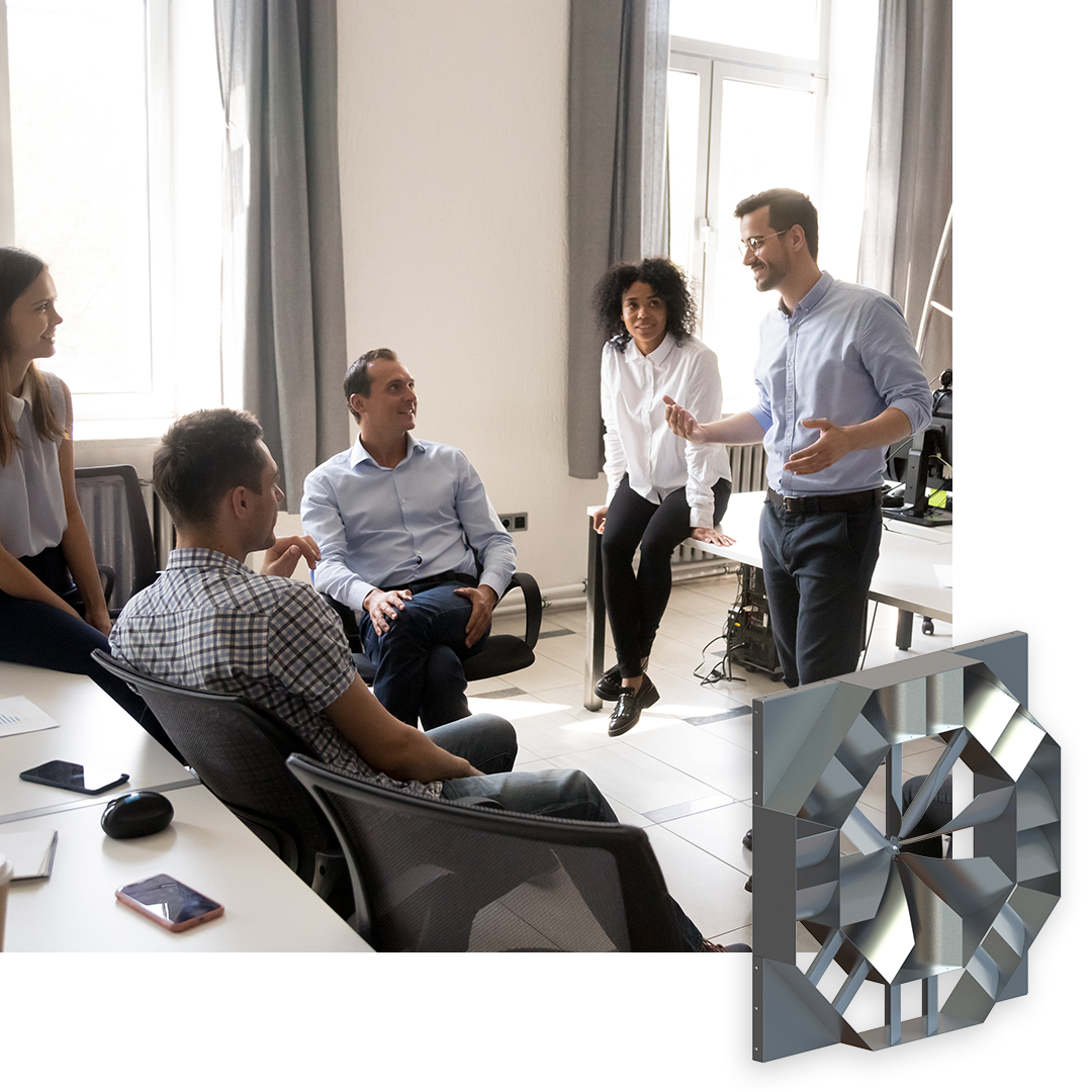 photo of people working together in an office space