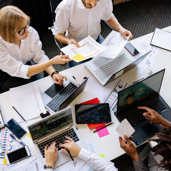 people working in an office